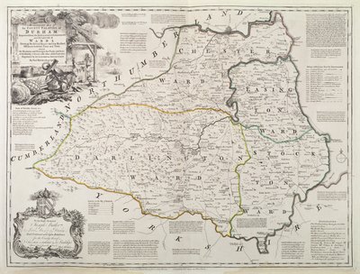 Map of Durham by Thomas Kitchin